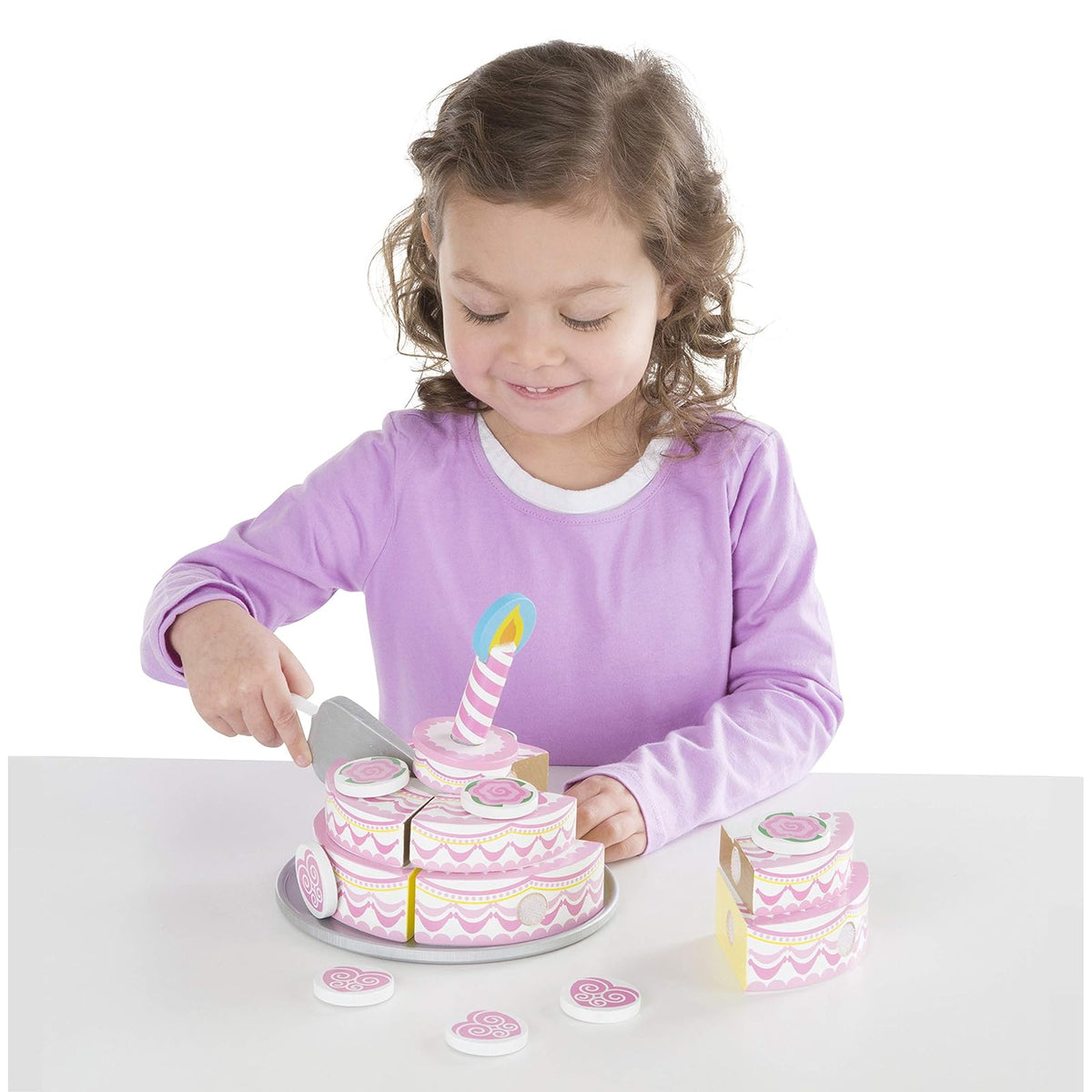 Melissa & Doug Pastel De Fiesta De Tres Capas De Madera