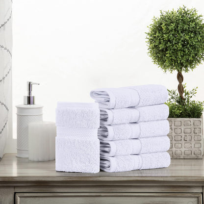 Superior, 900 gram, Long-Staple Combed Cotton 6-Piece Face Towel Set, White | Juego de toallas de lujo de secado rápido, artículos esenciales de baño para baño, baño de invitados, spa, cara de 2 piezas