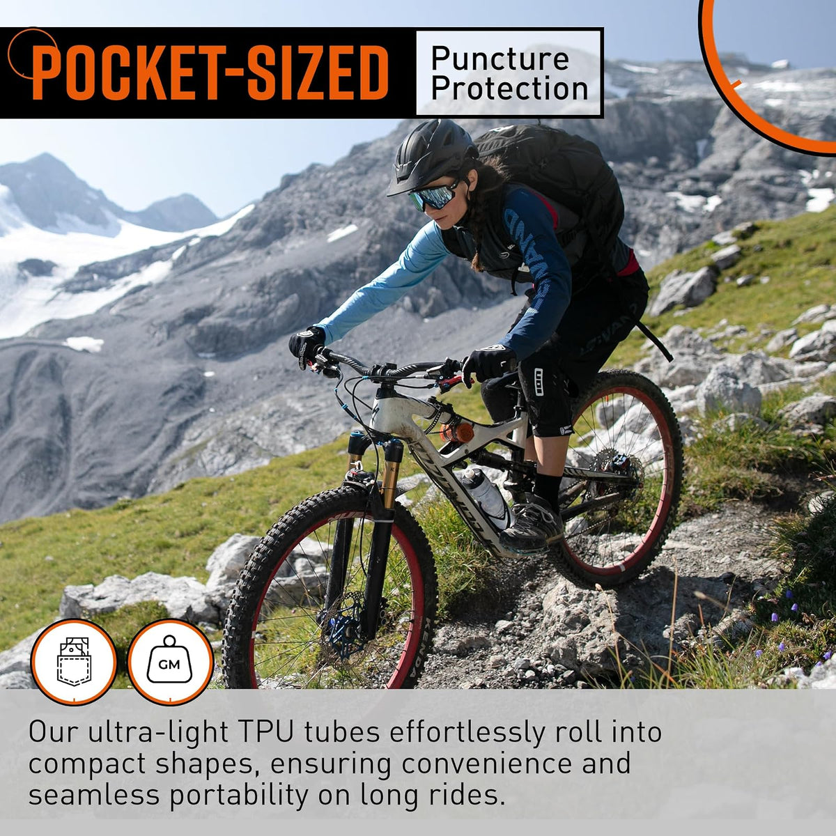 Tubolito - Tubo interior de bicicleta MTB S-Tubo ultraligero | Tubo de bicicleta de montaña más ligero | Repuesto perfecto para el sistema sin cámara |27.5" y 29", para neumáticos estándar de 1.8" a 2.5"