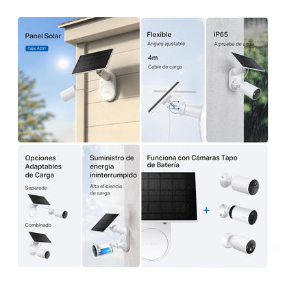 TP-Link Tapo Panel Solar Cámara Seguridad Exterior A201 2.5W