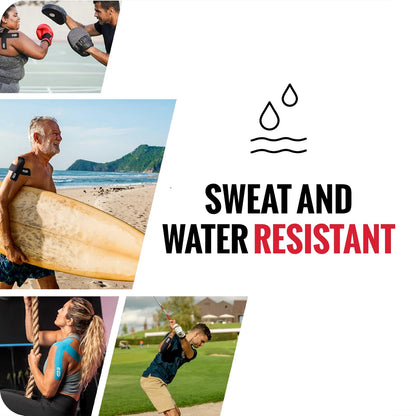 RockTape Go - Cinta adhesiva estándar precortada para kinesiología (negro)