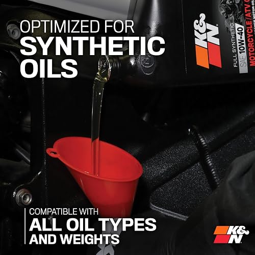 K&N Engineering Filtro de Aceite Premium para Motocicleta, para aceite sintetico o convencional, KN-204-1