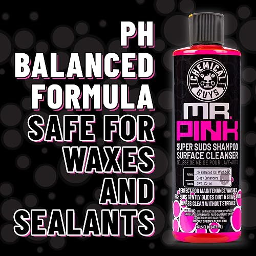 Chemical Guys Mr. Pink Jabón espumoso para lavar automóviles (Para cañones de espuma, pistolas de espuma o cubos de lavado) Seguro para automóviles, camiones y más, 1,89 L, aroma de caramelo