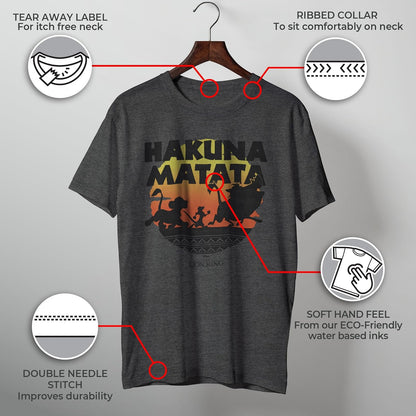 Disney Camiseta gráfica Lion King Gang Hakuna Matata Sunset Camisa para para Hombre