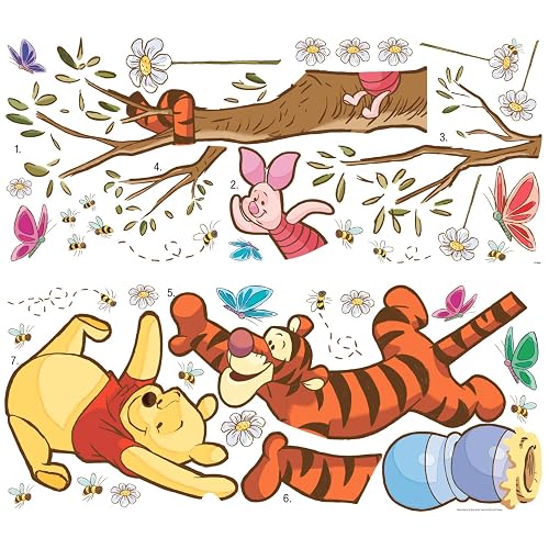 Winnie The Pooh Swinging For Honey Peel and Stick Giant Wall Decals