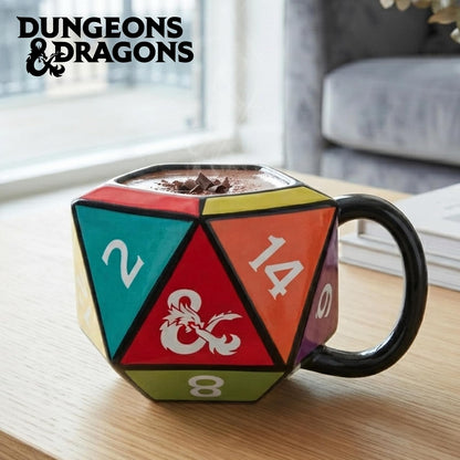 Silver Buffalo Dungeons & Dragons D20 - Taza esculpida 3D de cerámica, 20 onzas