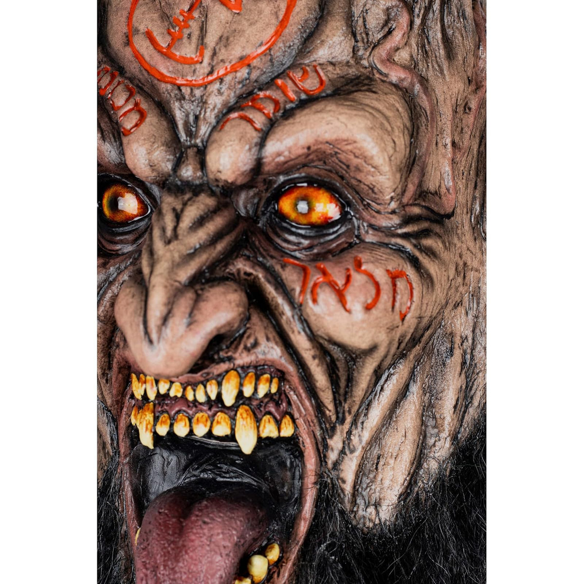 Ghoulish Productions Máscara Abadon de Látex con Cuello Integrado y Efecto Neón | Demonio Terror Realista para Halloween Cosplay y Fiestas | Beige Talla M