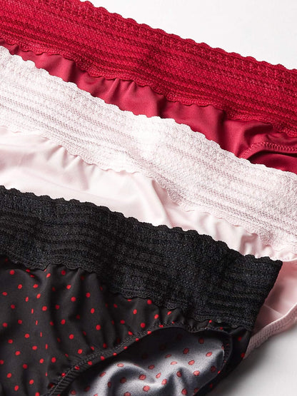 Warner's - Bragas deportivas con encaje de microfibra corte alto, paquete de 3 unidades para mujeres