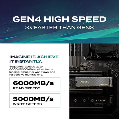 Adata SSD Legend 860 NVMe, 1000GB, PCI Express 4.0, M.2 SLEG-860-1000GCS