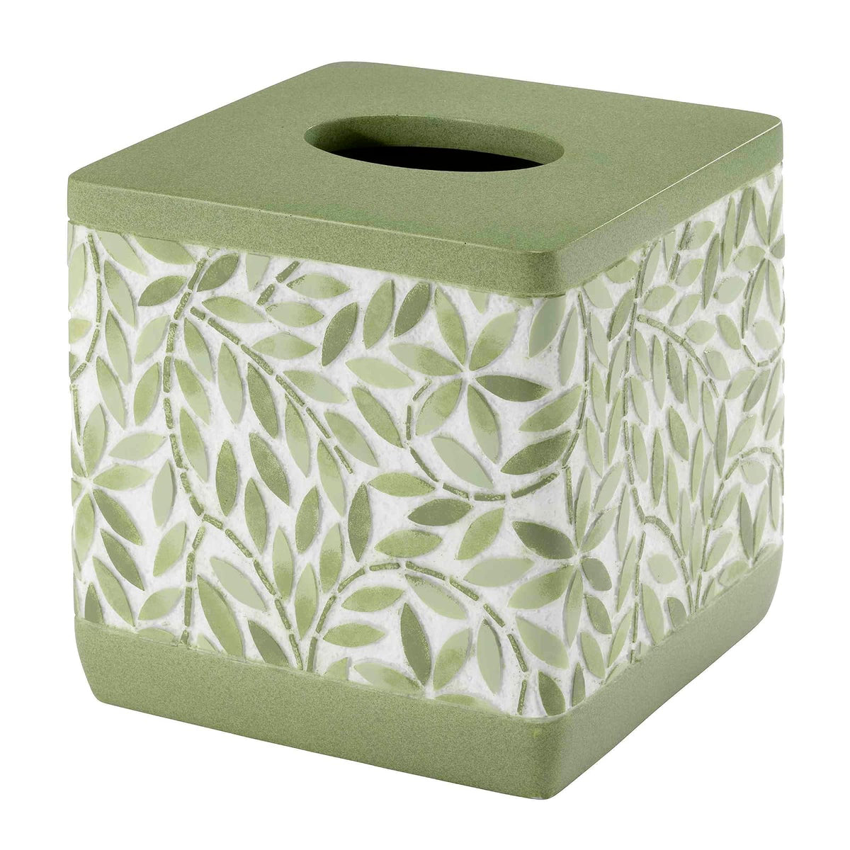 Avanti Linens - Funda para Caja de pañuelos, Accesorios de Resina para encimeras, artículos Esenciales para baño de Invitados (colección Stratford, Verde)