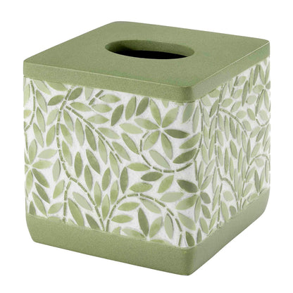 Avanti Linens - Funda para Caja de pañuelos, Accesorios de Resina para encimeras, artículos Esenciales para baño de Invitados (colección Stratford, Verde)