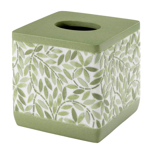 Avanti Linens - Funda para Caja de pañuelos, Accesorios de Resina para encimeras, artículos Esenciales para baño de Invitados (colección Stratford, Verde)