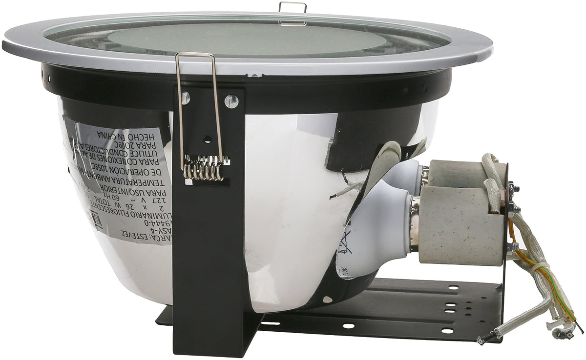 Estevez 19444-0 Empotrados Horizontales para Plafón con Cristal. Easy-4 Downlight Horizontal 8-Pg 2Xe26 para Plafón con Cristal (Incluye Cfl 2X26W), Blanco