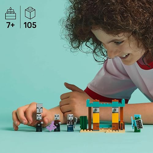 LEGO® Minecraft® La Patrulla del Desierto de los Illanos Juguete basado en el Videojuego, Figuras de un Saqueador, un Vindicador y un Caballero Cactus para niños Desde 7 años 21267