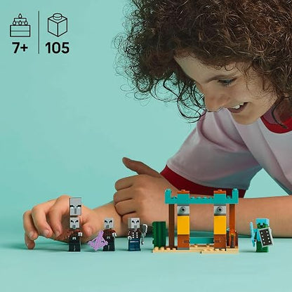 LEGO® Minecraft® La Patrulla del Desierto de los Illanos Juguete basado en el Videojuego, Figuras de un Saqueador, un Vindicador y un Caballero Cactus para niños Desde 7 años 21267