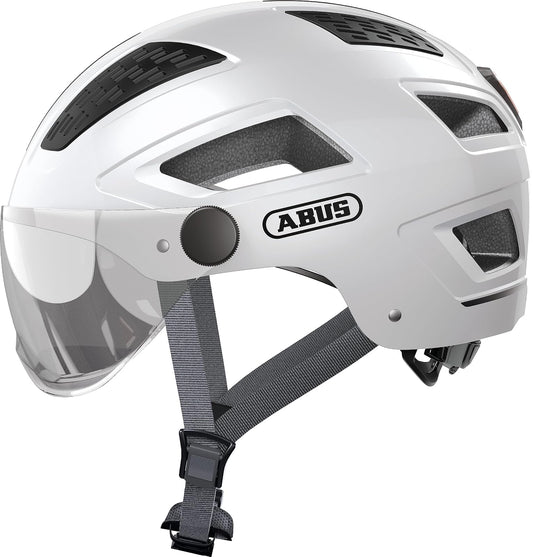 ABUS Stadthelm Hyban 2.0 Ace - Fahrradhelm mit Visier, Licht und ABS-Hartschale - für Damen und Herren