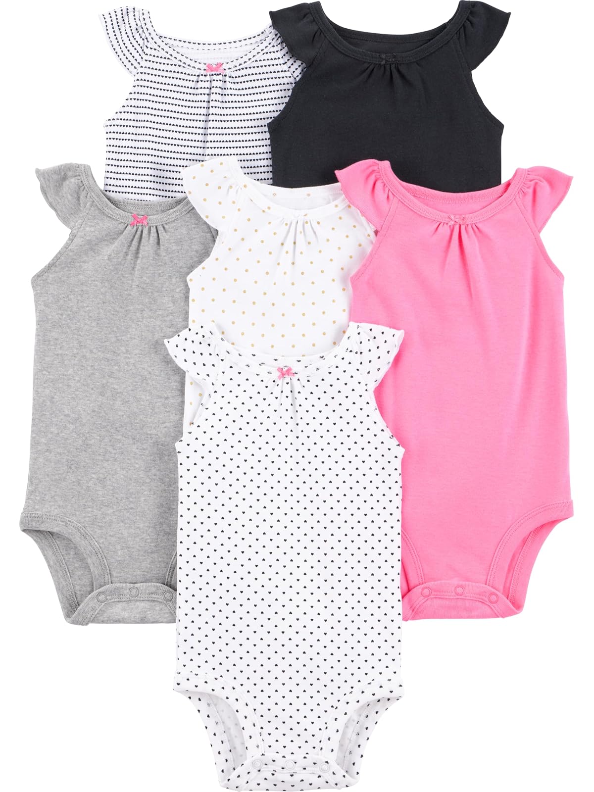 Simple Joys by Carter's - Body de manga corta para bebés y niñas, paquete de 6