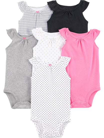 Simple Joys by Carter's DF-56 Shirt Body para Bebé-Niñas - Multicolor - Puntos - Corazones - Prematuro