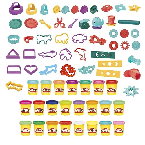 Play-Doh Hasbro MegaSet de Creación - Kit de Manualidades con 48 Accesorios para Jugar y 23 latas de Compuesto de Modelado para niños y niñas a Partir de 3 años
