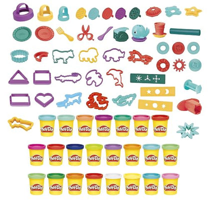 Play-Doh Hasbro MegaSet de Creación - Kit de Manualidades con 48 Accesorios para Jugar y 23 latas de Compuesto de Modelado para niños y niñas a Partir de 3 años