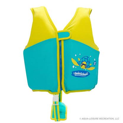 SwimSchool - Chaleco de natación para niños fácil de Poner y Quitar - Tallas: S/M hasta 33 Libras y Mediano/Grande hasta 50 Libras. - Colores: Azul, Naranja, Rosa y Espuma de mar