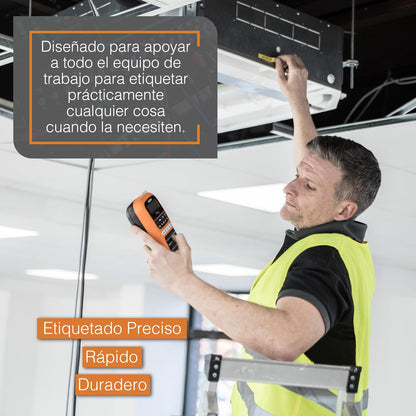 Brother Rotulador Industrial Portátil PT-E110 para Etiquetas Profesionales | Impresora de etiquetas industriales de 6 a 12 mm, para Electricistas, Instaladores, Teclas Rápidas Cables, plecas, exteriores