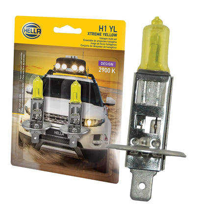 Hella H1 YL Focos Xtreme Yellow Kit de 2 Focos HELLA Extreme Yellow H1. Número de Parte HELLA: H1 YL en Blíster, H1, Amarillo Empaque de, 2 Empaque de