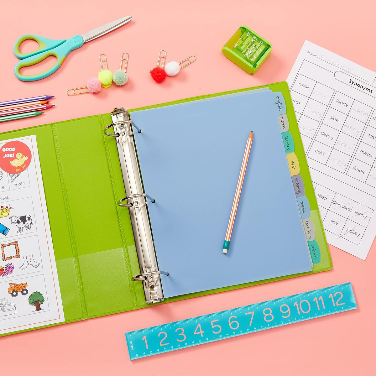 Avery Big Tab Write & Borase Divisores de plástico duraderos para carpetas de 3 anillos, juegos de 8 pestañas, colores pastel, 3 juegos de divisores de carpeta, ideal para organizar informes,