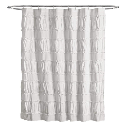 Lush Decor Nova Ruffle Shower Curtain, 72" x 72", White