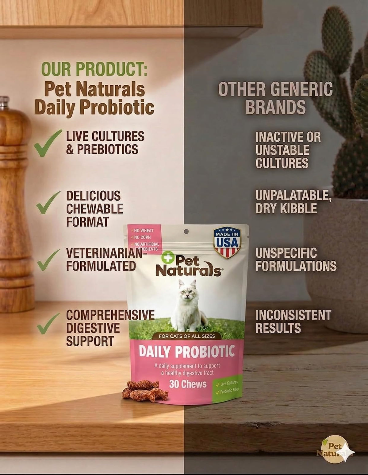 Pet Naturals Suplementos Naturales Digestión Diaria para Gatos
