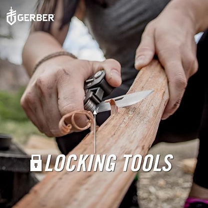 Gerber Bear Grylls Ultimate - Herramienta multiusos | Multiherramienta EDC 17 en 1, alicates de punta de aguja, cuchillo, destornillador, funda incluida, camping y pesca