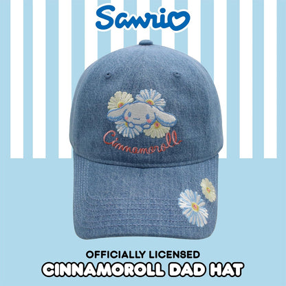 Cinnamoroll - Gorro de béisbol de algodón para Mujer con Borde Curvado, Tela Vaquera, Talla única, Azul (Denim), One Size