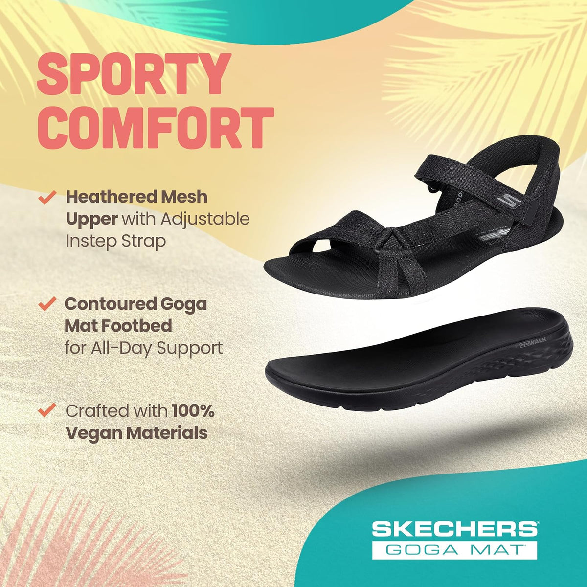 Skechers GO WALK FLEX SANDALIA ILLUMINATE Sandalias para mujer | Caminar, casual, Ultra Go, Goga, tapete lavable a máquina, vegano