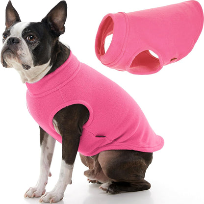 Gooby Chaleco de Forro Polar Elástico para Perro, Clima Frío - Rosa - 2X-Large Length (18.5")
