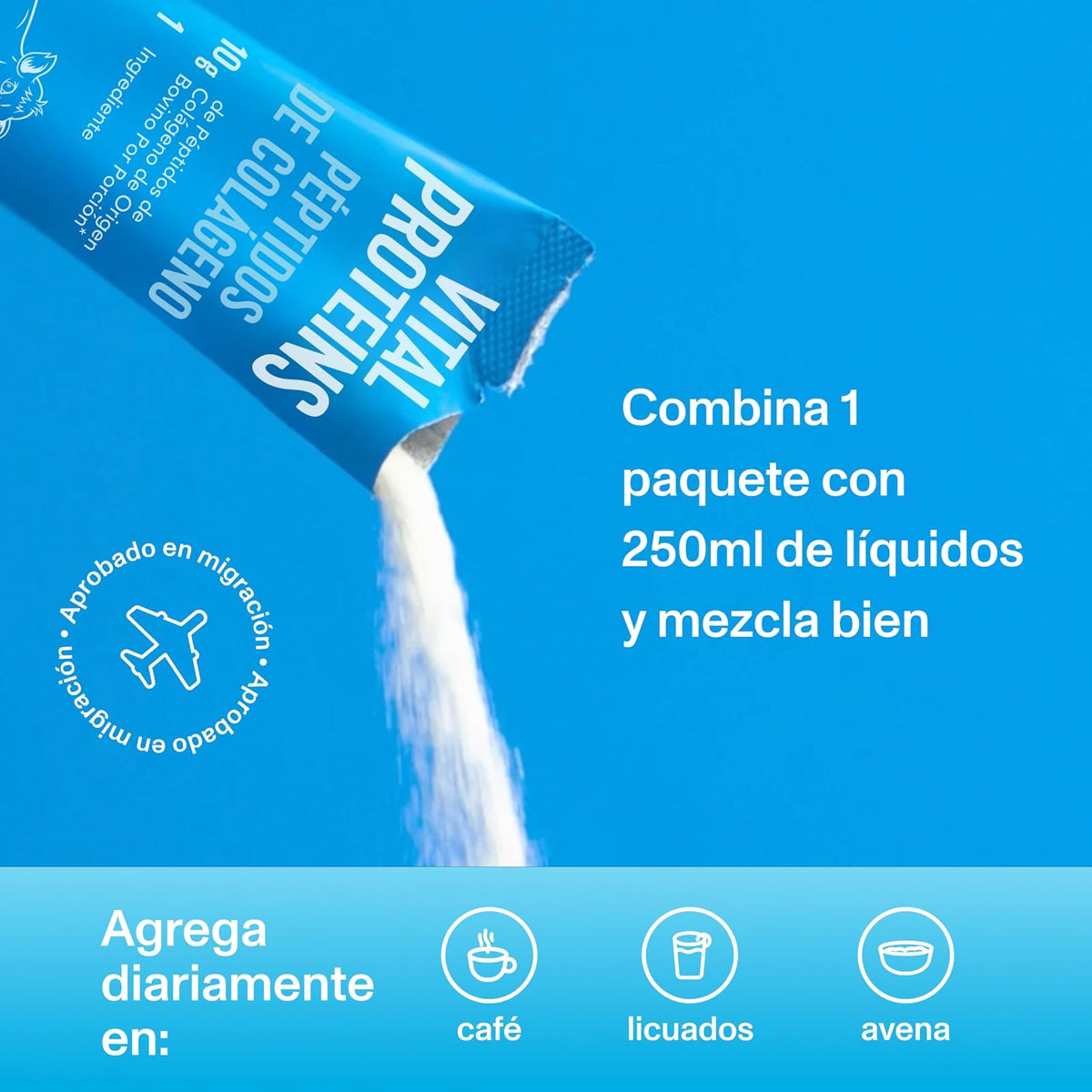 Vital Proteins Péptidos de Colágeno Bovino Sin Sabor Caja con 20 Sobres de 10g