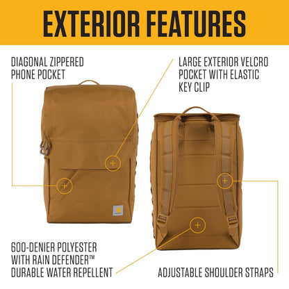 Carhartt 21l Top-load Backpack, Durable Water Resistant Coated Canvas Base W/ 17" Laptop Sleeve Mochila Unisex adulto