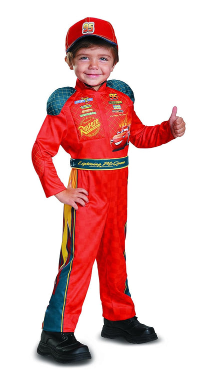 Disguise Cars 3 Lightning Mcqueen Disfraz clásico para niño pequeño, Rojo, Pequeño (2T)