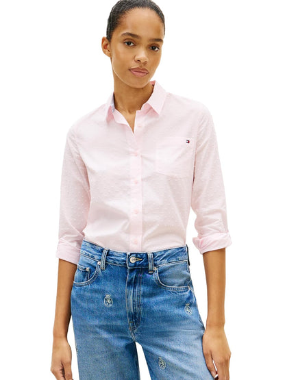 Tommy Hilfiger - Camisa de Manga Larga con Botones para Mujer