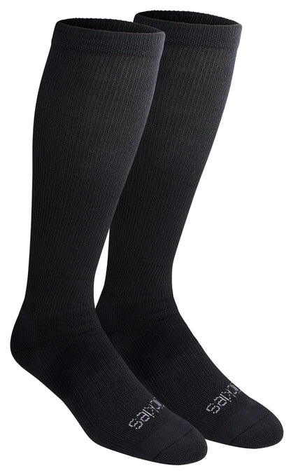 Dickies Calcetines de Compresión para Hombre, Sobre la Pantorrilla - XL - Negro Sólido (2 Pares)