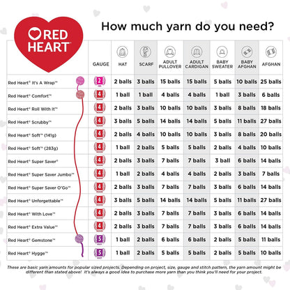 Red Heart Super Saver - Hilo de orquídea Jumbo - Paquete de 2 unidades de 396 g/14 oz - Acrílico - 4 medianos (peorgado) - 744 yardas - Tejer/Crochet