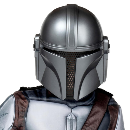 Star Wars The Mandalorian Official Youth Costume - Premium Quality Padded Jumpsuit with Plastic Mask and Detachable Cape