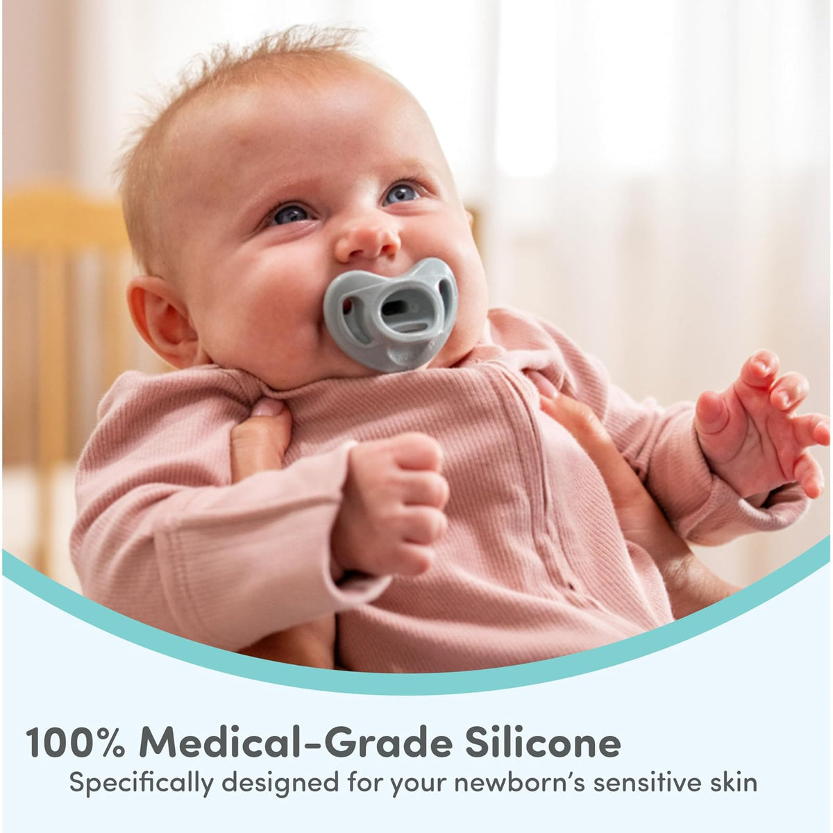 NUK Chupones de ortodoncia cómodos 100% silicona, 0-6 meses, moda rosa, colección atemporal, 5 unidades