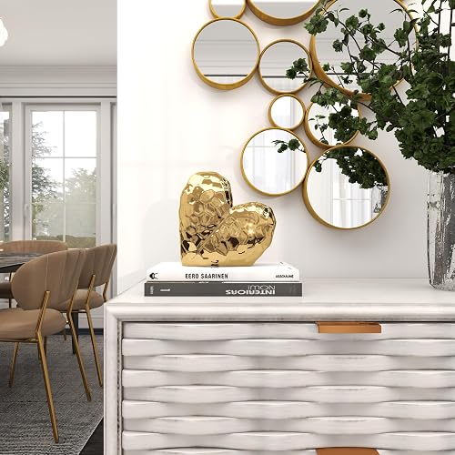 Deco 79 Glam Porcelain Sculpture, Statue and Sculpture for Home Decor, Decorations for Home, Art Decor Living Room, Office, Bedroom, 8" L x 3" W x 8" H, Gold