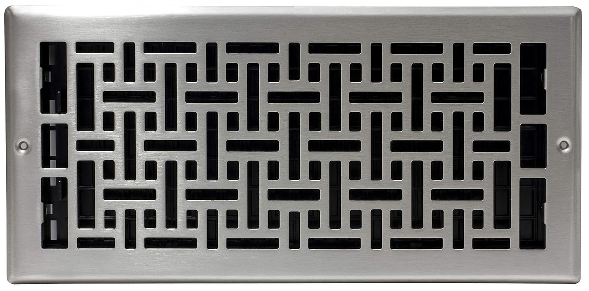 Decor Grates - Registro, diseño oriental, Acabado cepillo níquel (Brushed Nickel Finish)