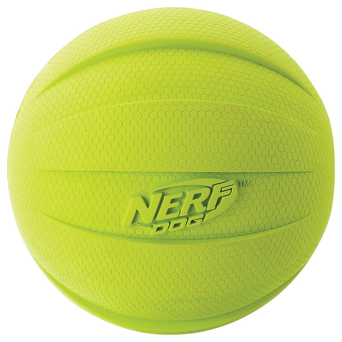 Nerf - Pelota de Goma para Perro con chirriador, Ligero, Duradero y Resistente al Agua, 4 Pulgadas de diámetro para Razas Medianas/Grandes, una Sola Unidad, Verde