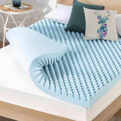 Best Price Mattress - Colchón de Espuma viscoelástica de 4 Pulgadas con infusión de Gel refrescante, Certificado CertiPUR-US, Esencial para recámara, Queen, Azul Claro