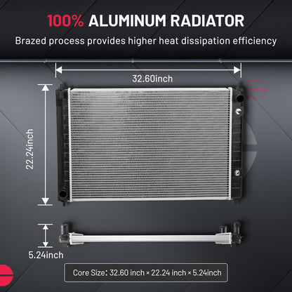 BDFHYK CU13039 Radiador de aluminio para Nissan Murano 08-14, Quest 11-17 | Reemplazo de refrigeración del motor de 3.5L; núcleo de 16 mm / 0.63 in