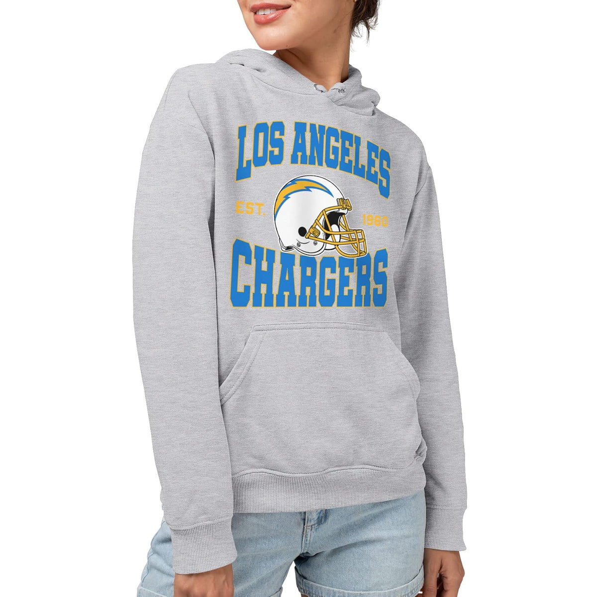Junk Food Clothing x NFL - Casco de Equipo, Sudadera con Capucha Unisex para Adultos para Hombres y Mujeres, con Licencia Oficial de la NFL