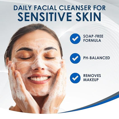 Limpiador facial suave Vanicream para pieles sensibles con dispensador de bomba, 8 onzas