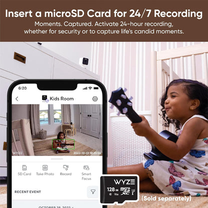 WYZE CAM v3 Pro 2K Indoor/Outdoor Wi-Fi Security Camera with Color Night Vision, Edge AI, Integrated Spotlight & Siren, 2-Way Audio, Compatible with Alexa & Google Assistant, White